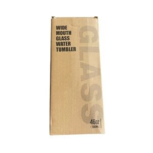 Glass Tumbler with Handle &‎ Straw Wide Mouth Water Bottle Silicone Sleeve 460z
